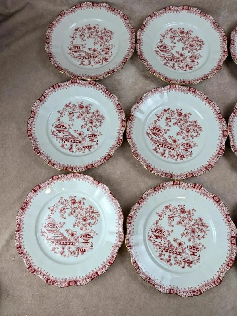Lot of 12 dinner plates Seltmann Weiden Bavaria Theresia red – photo 3